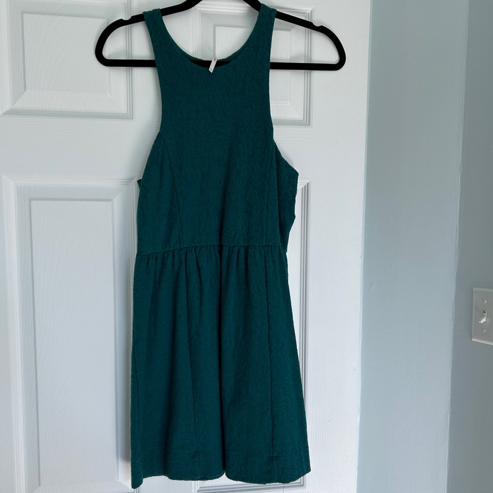Free People Paisley Print Teal Tank Dress Size S